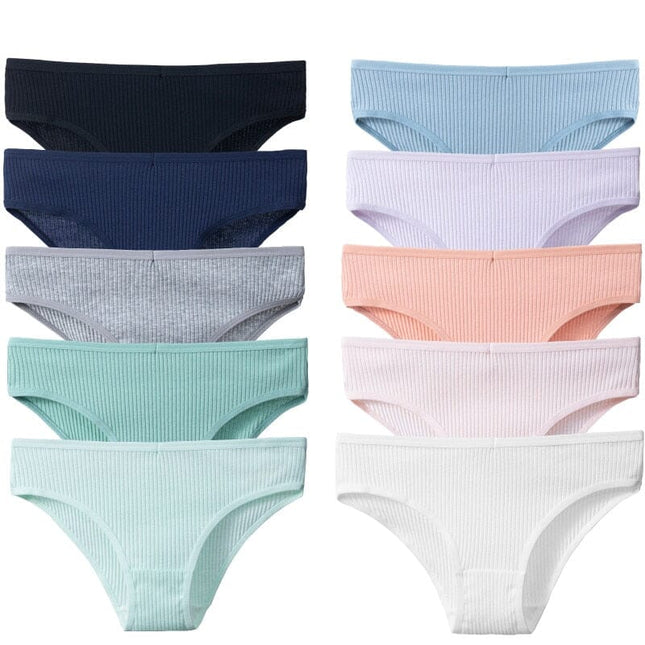 Paquete de 10 bragas antibacterianas | 100% Algodón | Colores Aleatorios