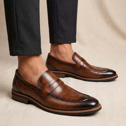 Mocasines Penny de cuero Montovani